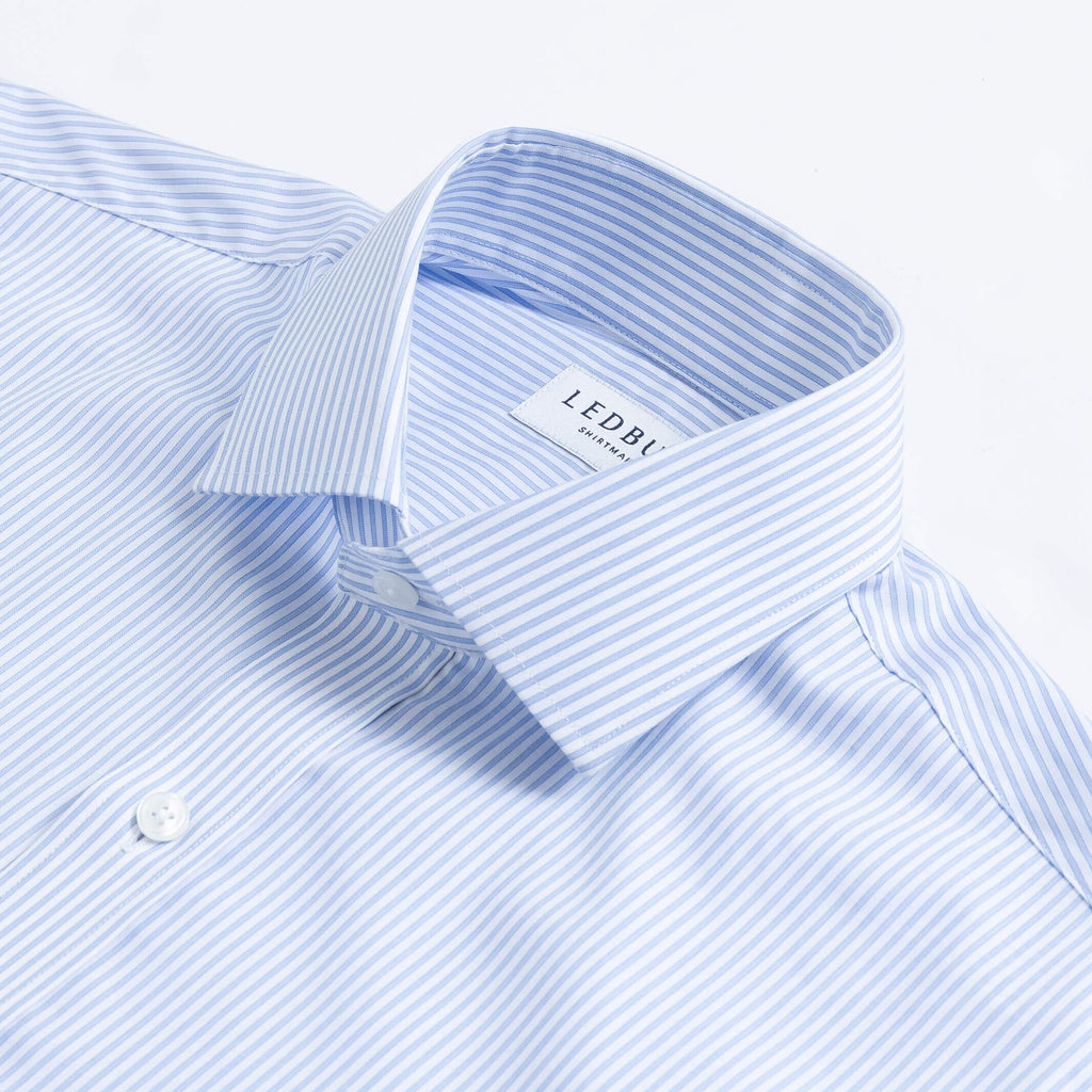 The Blue Kent Stripe Custom Shirt Custom Dress Shirt- Ledbury