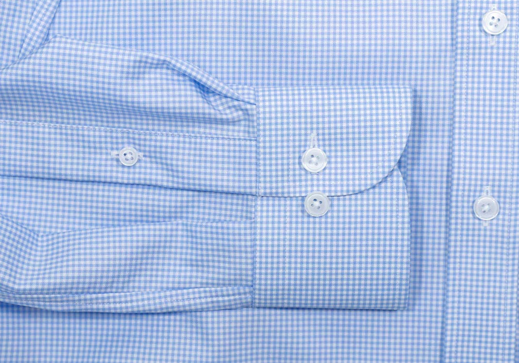 The Light Blue Kilby Non Iron Gingham Custom Shirt Custom Dress Shirt- Ledbury