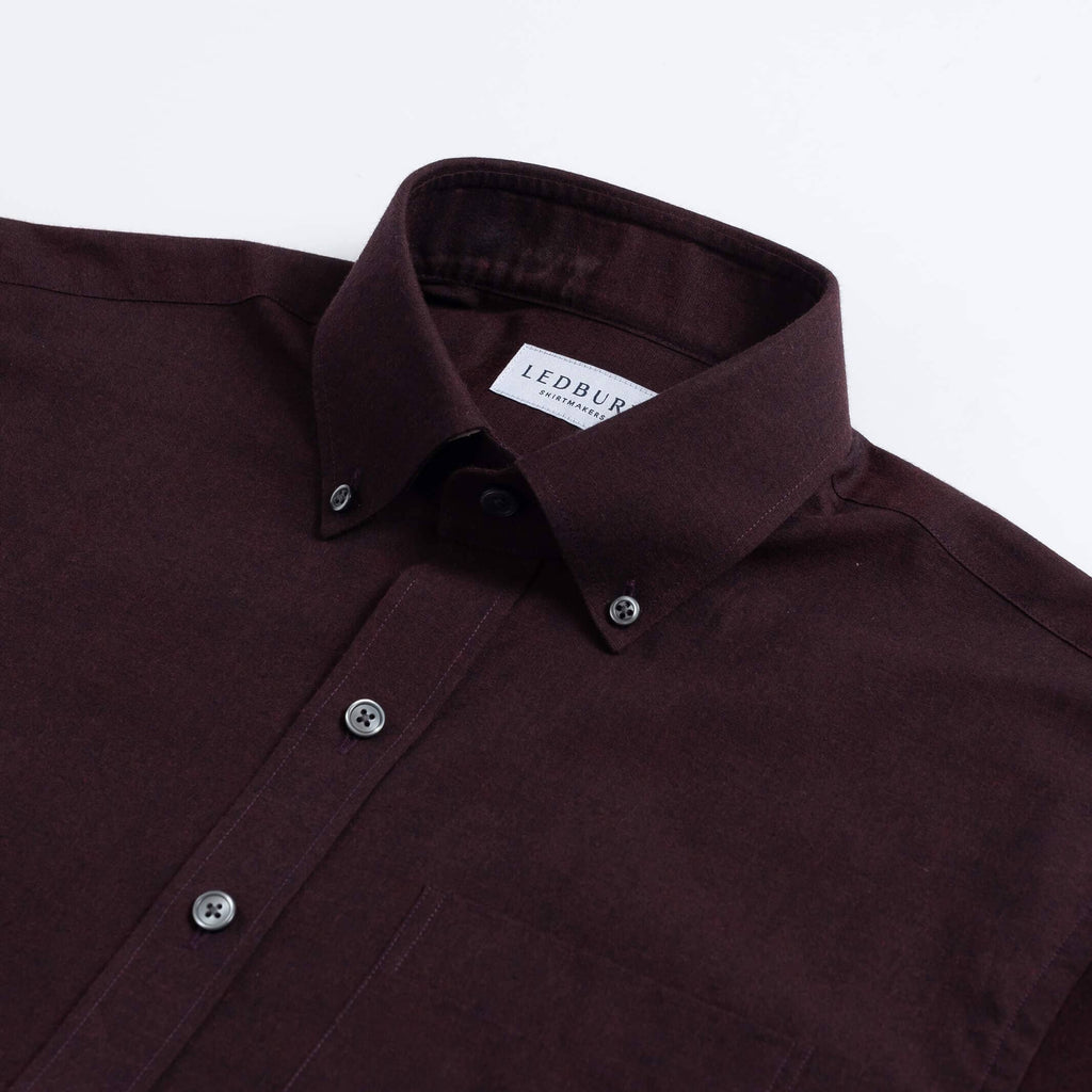 The Oxblood Kingcrest Flannel Custom Shirt Custom Casual Shirt- Ledbury