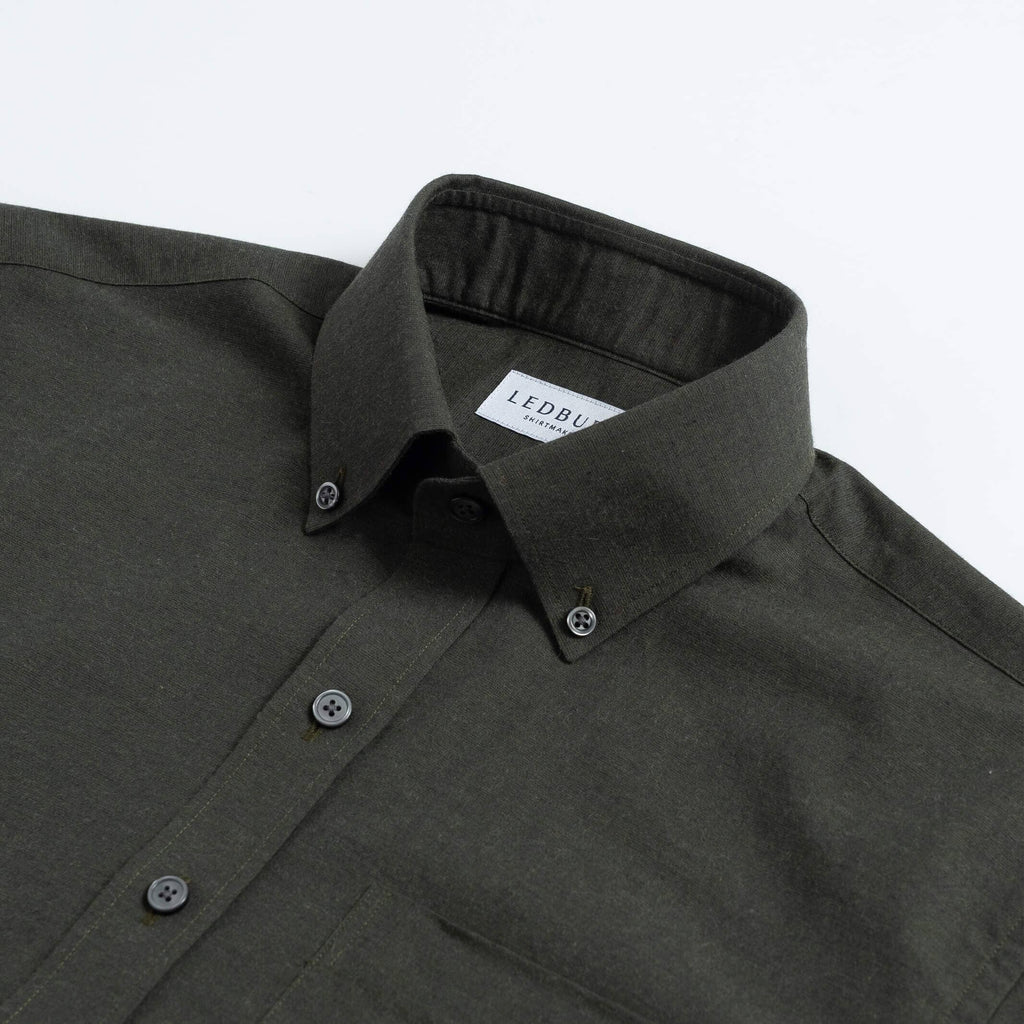 The Loden Heather Kingcrest Flannel Casual Shirt Casual Shirt- Ledbury