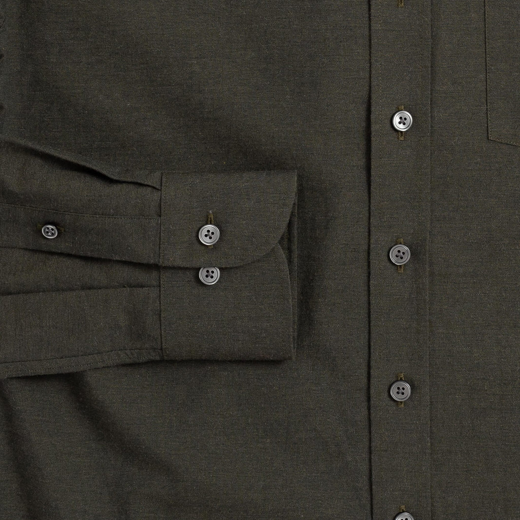 The Loden Heather Kingcrest Flannel Casual Shirt Casual Shirt- Ledbury