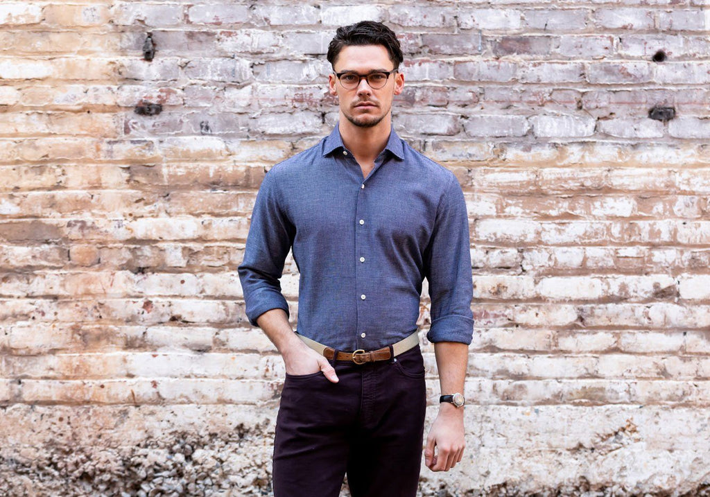 The Navy Kirby Dot Casual Shirt Casual Shirt- Ledbury
