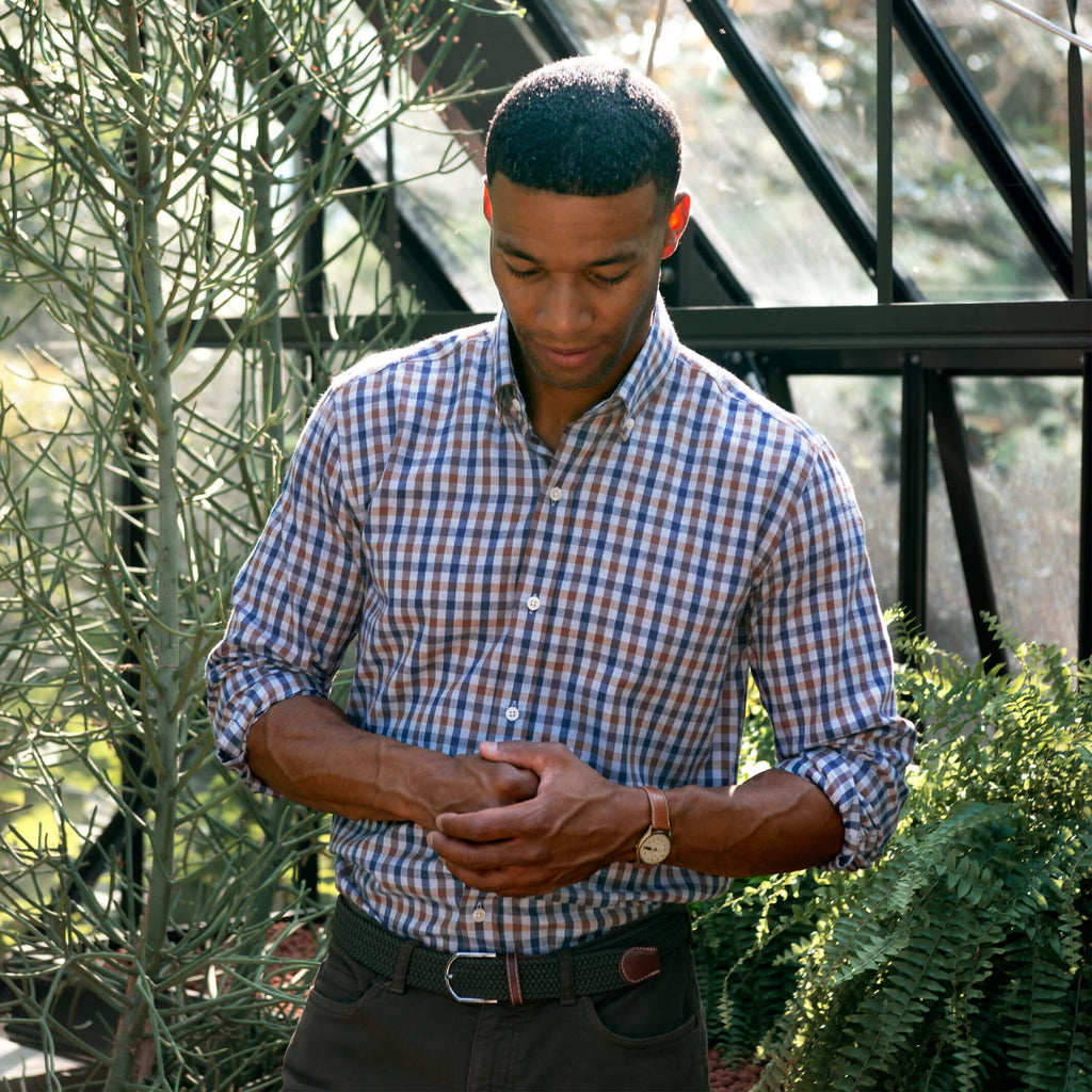 The Soft Brown Kyger Check Casual Shirt Casual Shirt- Ledbury