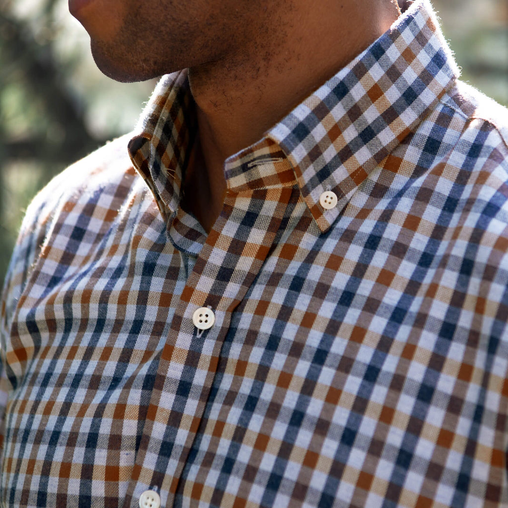 The Soft Brown Kyger Check Casual Shirt Casual Shirt- Ledbury