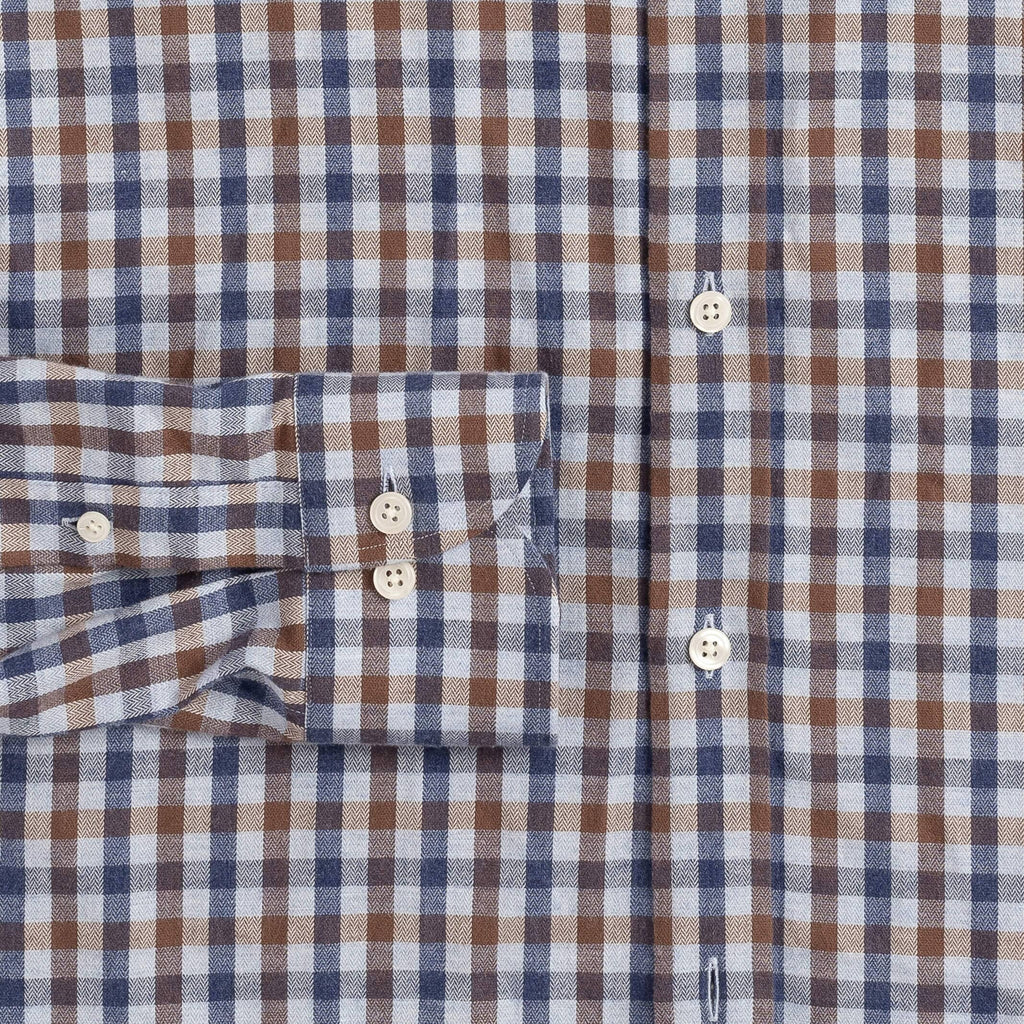 The Soft Brown Kyger Check Casual Shirt Casual Shirt- Ledbury