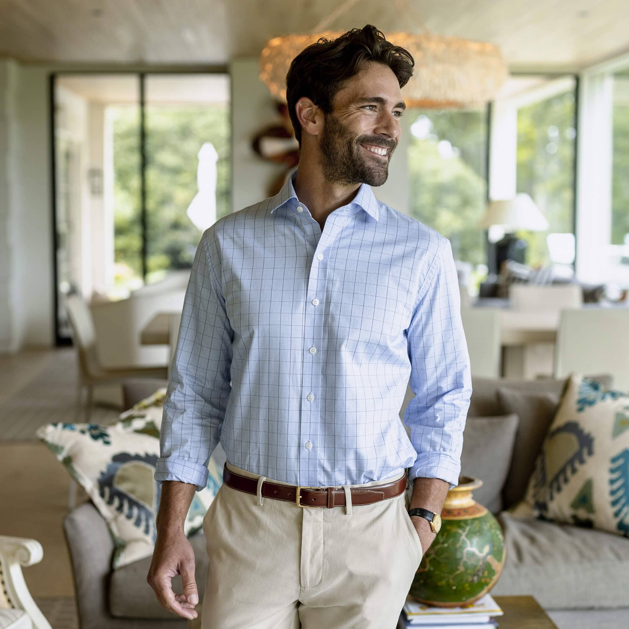 Windowpane dress shirt discount
