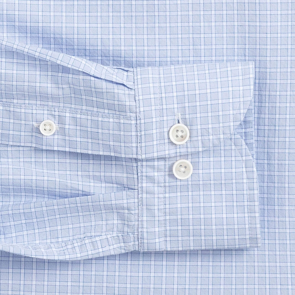 The Light Blue Larimore Windowpane Soft Shirt Dress Shirt- Ledbury