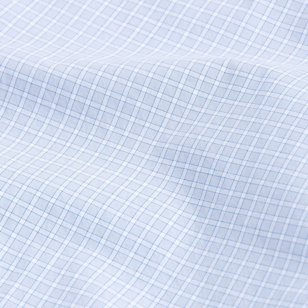 The Light Blue Larimore Windowpane Soft Shirt Dress Shirt- Ledbury