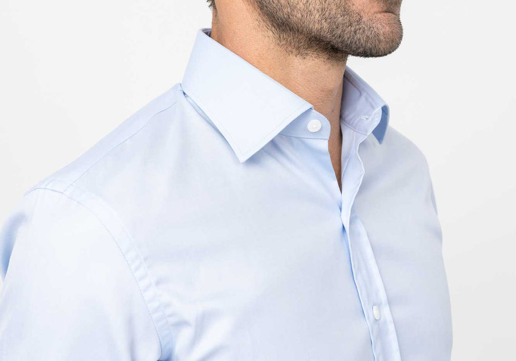 The Light Blue Stewart Twill Custom Shirt Custom Casual Shirt- Ledbury