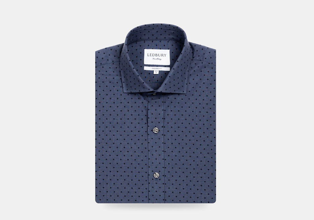 The Cadet Blue Lonsdale Printed Dot Casual Shirt Casual Shirt- Ledbury