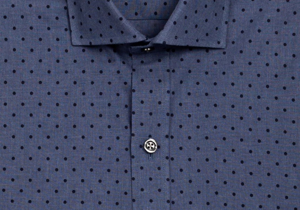 The Cadet Blue Lonsdale Printed Dot Casual Shirt Casual Shirt- Ledbury