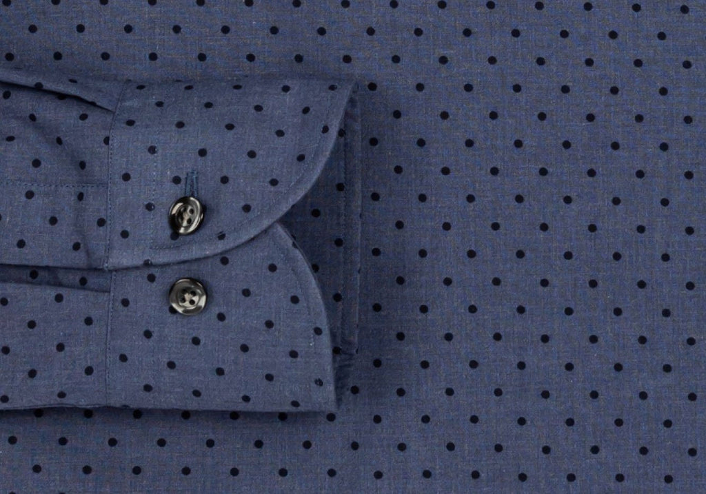 The Cadet Blue Lonsdale Printed Dot Casual Shirt Casual Shirt- Ledbury