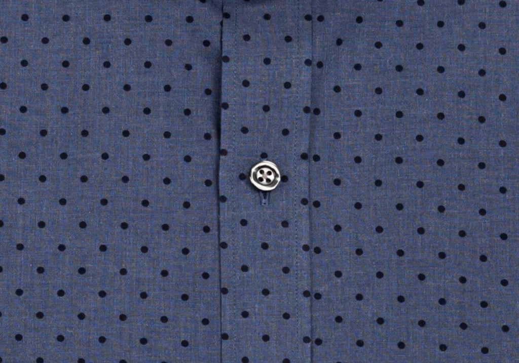 The Cadet Blue Lonsdale Printed Dot Casual Shirt Casual Shirt- Ledbury