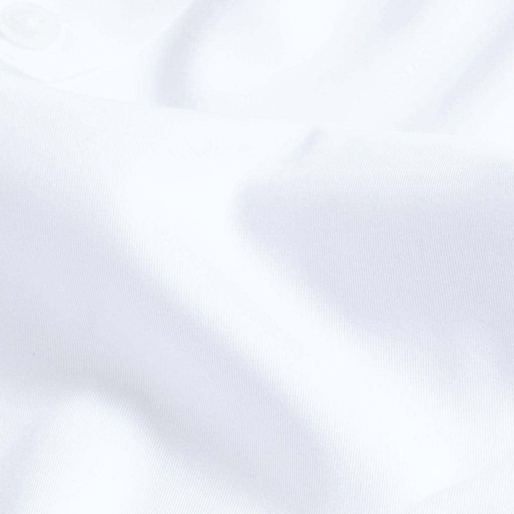 The White Madison Fine Twill with Navy Buttons Custom Shirt Custom Dress Shirt- Ledbury