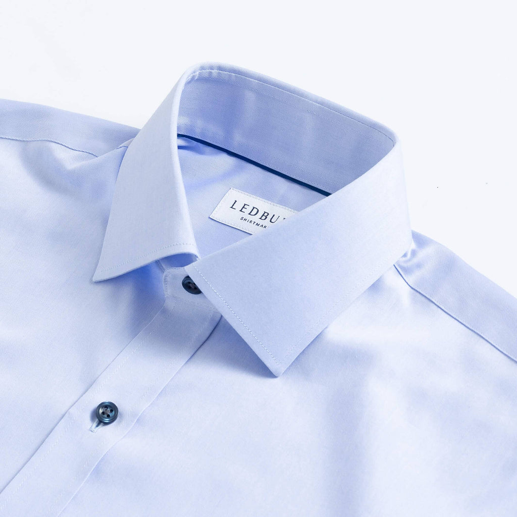 The Blue Madison Fine Twill with Navy Buttons Custom Shirt Custom Dress Shirt- Ledbury