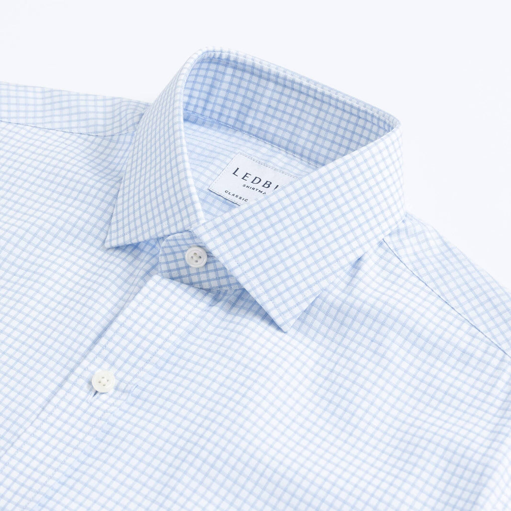 The Sky Blue Owen Check Custom Shirt Custom Dress Shirt- Ledbury