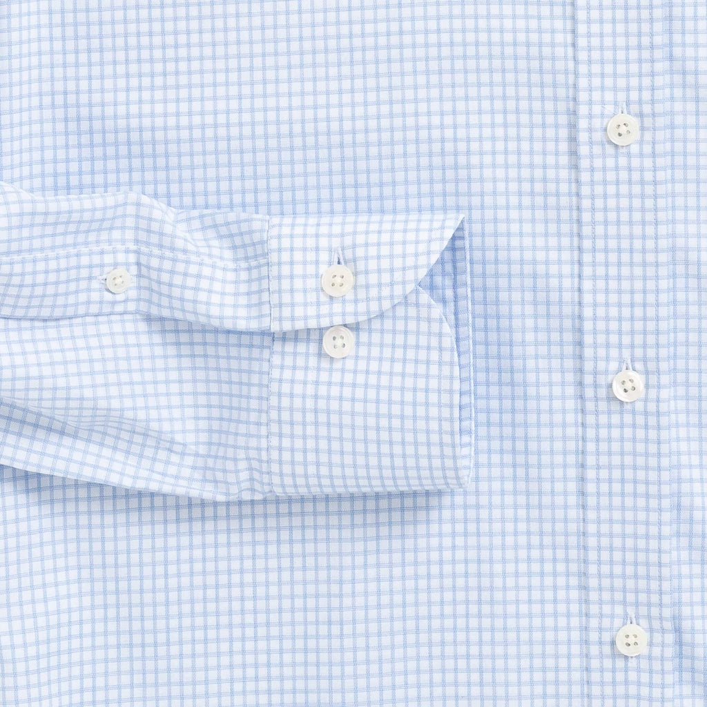 The Sky Blue Owen Check Custom Shirt Custom Dress Shirt- Ledbury