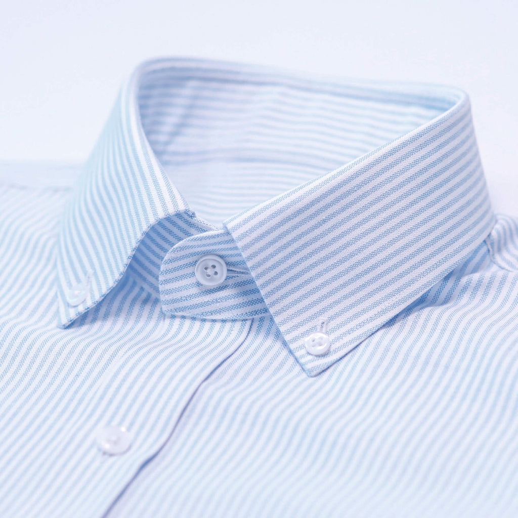 The Light Blue Mayfield Oxford Stripe Custom Shirt Custom Dress Shirt- Ledbury