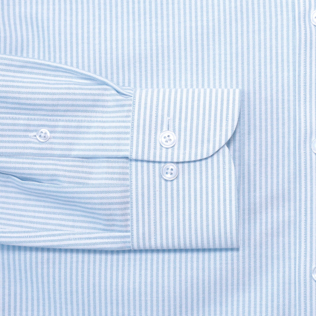 The Light Blue Mayfield Oxford Stripe Custom Shirt Custom Dress Shirt- Ledbury