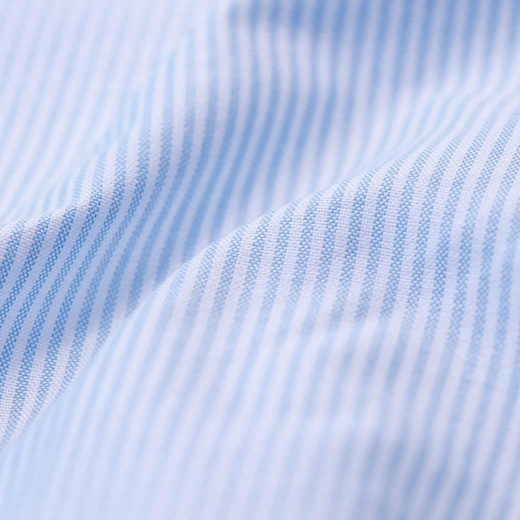The Light Blue Mayfield Oxford Stripe Custom Shirt Custom Dress Shirt- Ledbury