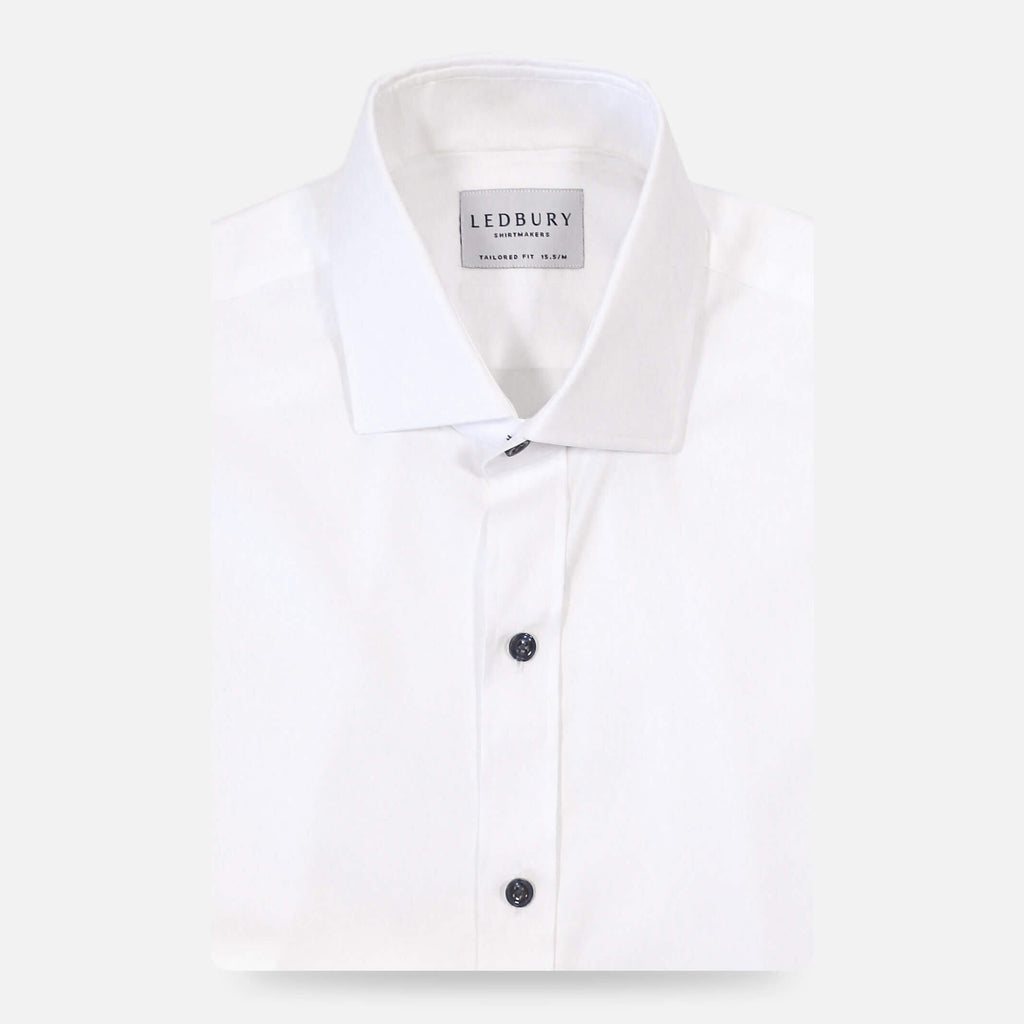 The White Milton Twill Dress Shirt Dress Shirt- Ledbury
