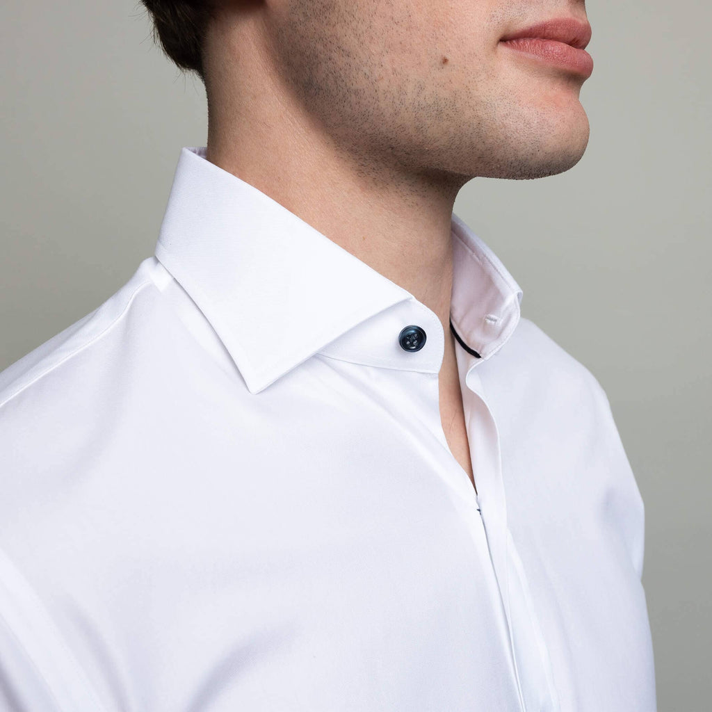 The White Milton Twill Dress Shirt Dress Shirt- Ledbury
