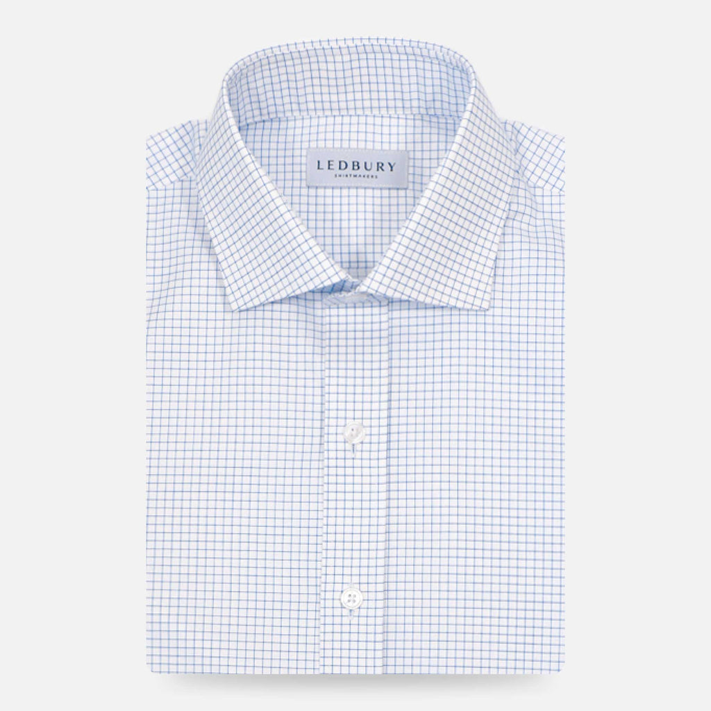 The Light Blue Monty Check Custom Shirt Custom Dress Shirt- Ledbury