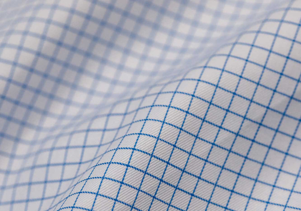 The Light Blue Monty Check Custom Shirt Custom Dress Shirt- Ledbury