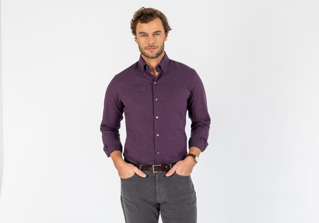 The Plum Morris Brushed Casual Shirt Casual Shirt- Ledbury