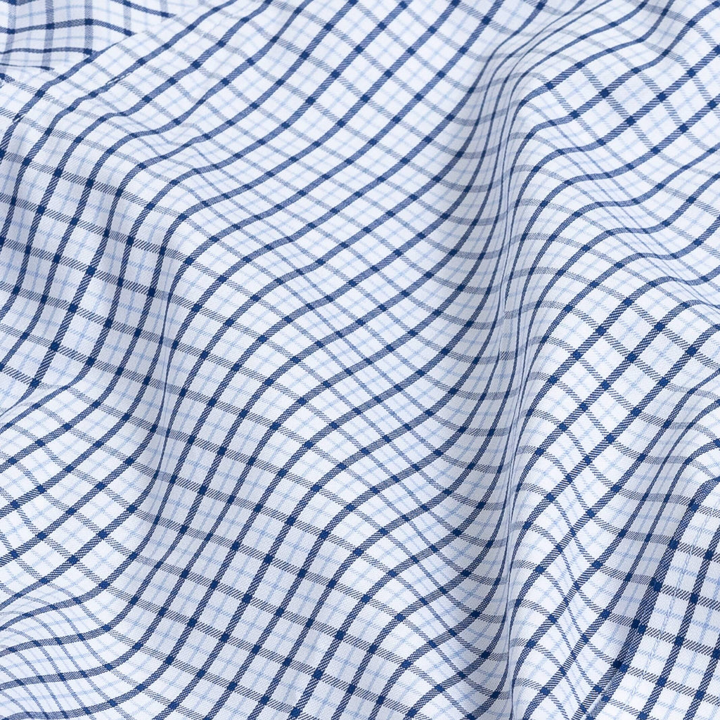 The Navy Ferris Non Iron Check Dress Shirt Dress Shirt- Ledbury