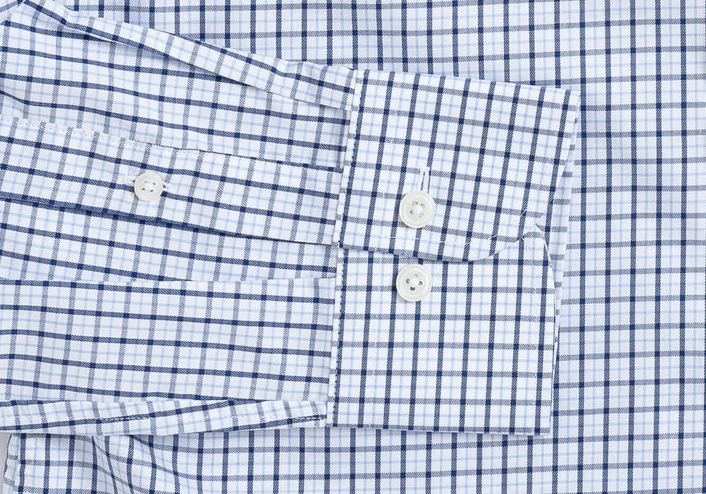 The Navy Ferris Non Iron Check Dress Shirt Dress Shirt- Ledbury