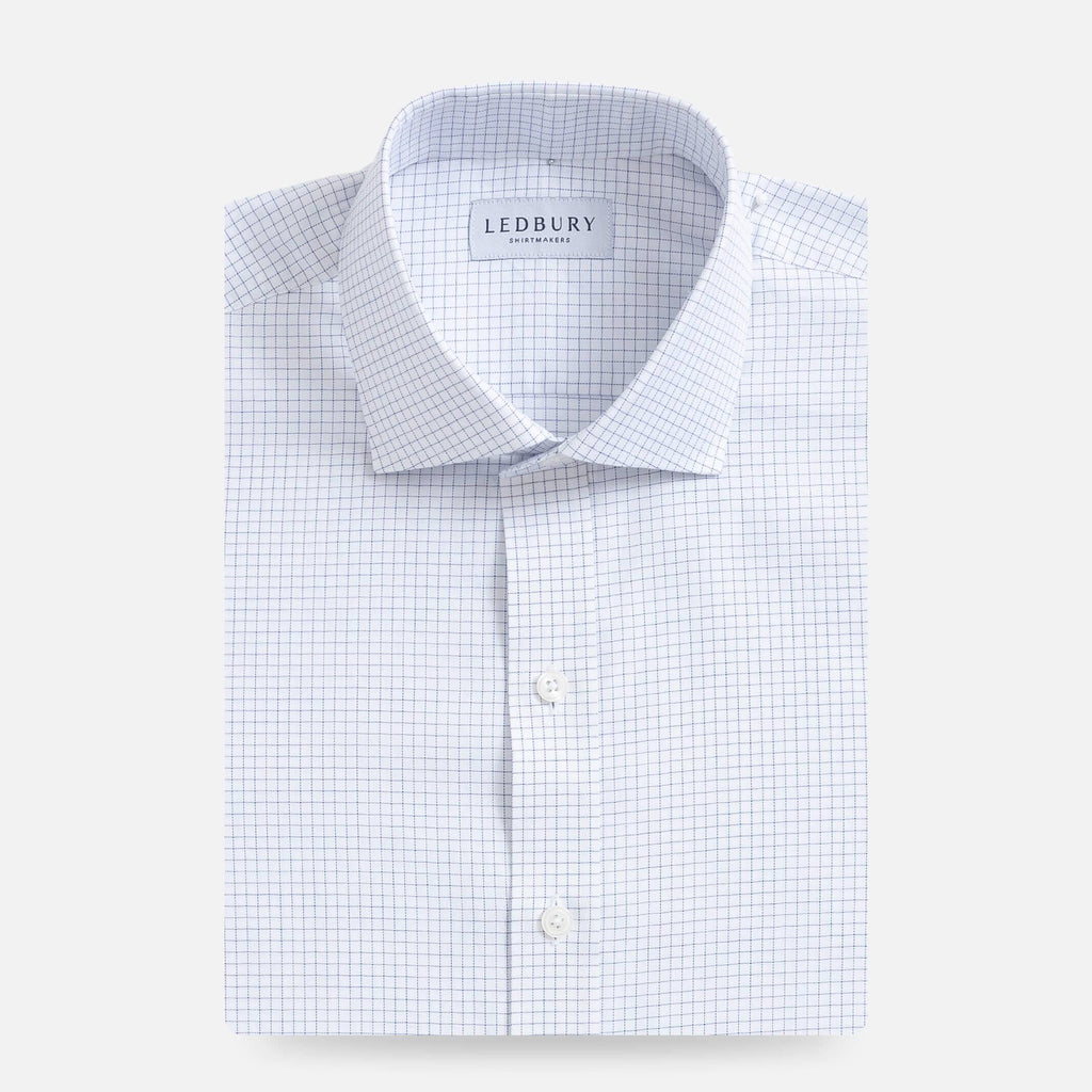 The Navy Warren Check Custom Shirt Custom Dress Shirt- Ledbury