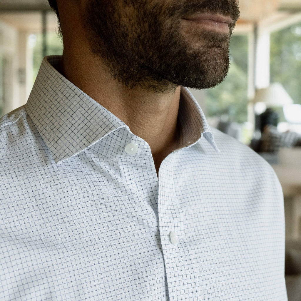 The Navy Warren Check Custom Shirt Custom Dress Shirt- Ledbury