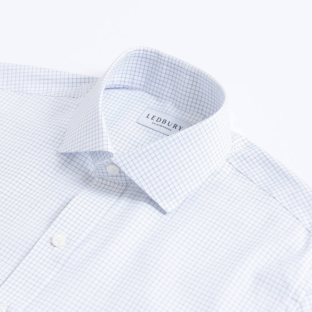 The Navy Warren Check Custom Shirt Custom Dress Shirt- Ledbury