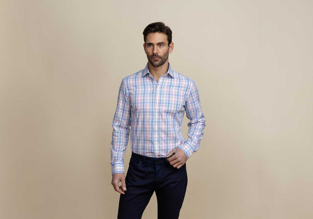 The Rhubarb Paddington Check Custom Shirt Custom Dress Shirt- Ledbury