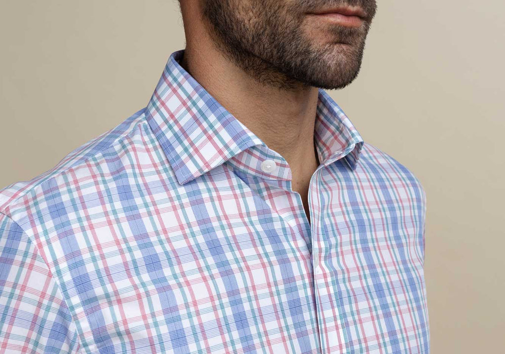 The Rhubarb Paddington Check Custom Shirt Custom Dress Shirt- Ledbury