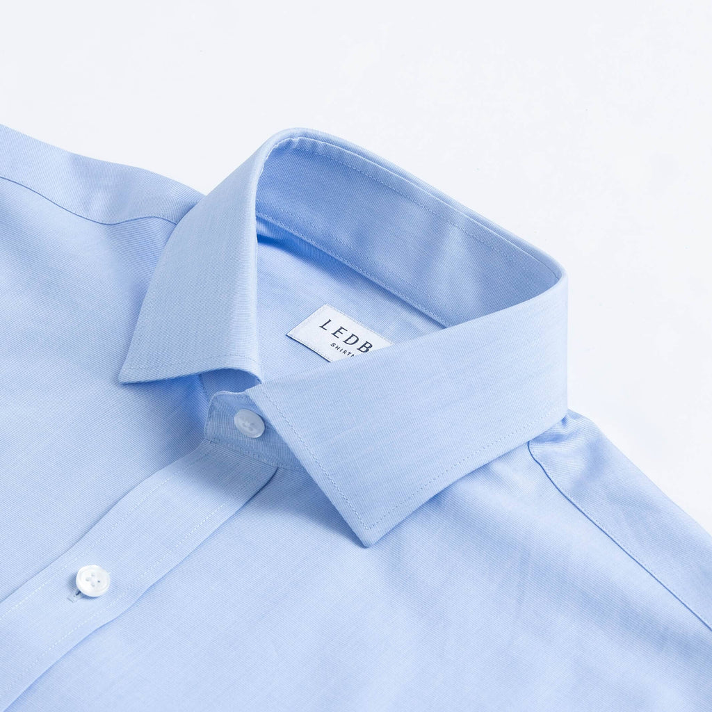 The Light Blue Pearce End on End Custom Shirt Custom Dress Shirt- Ledbury