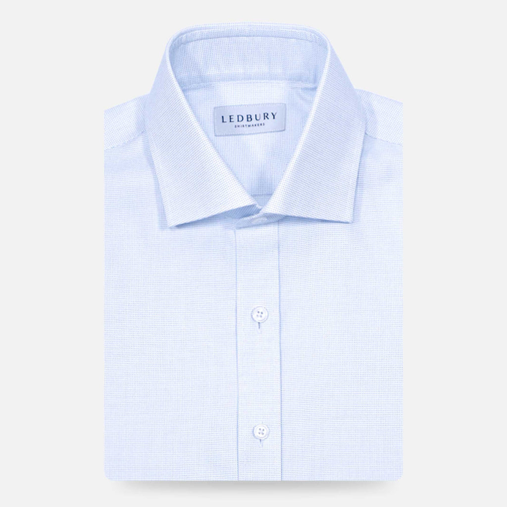 The Light Blue Pelton Royal Oxford Custom Shirt Custom Dress Shirt- Ledbury