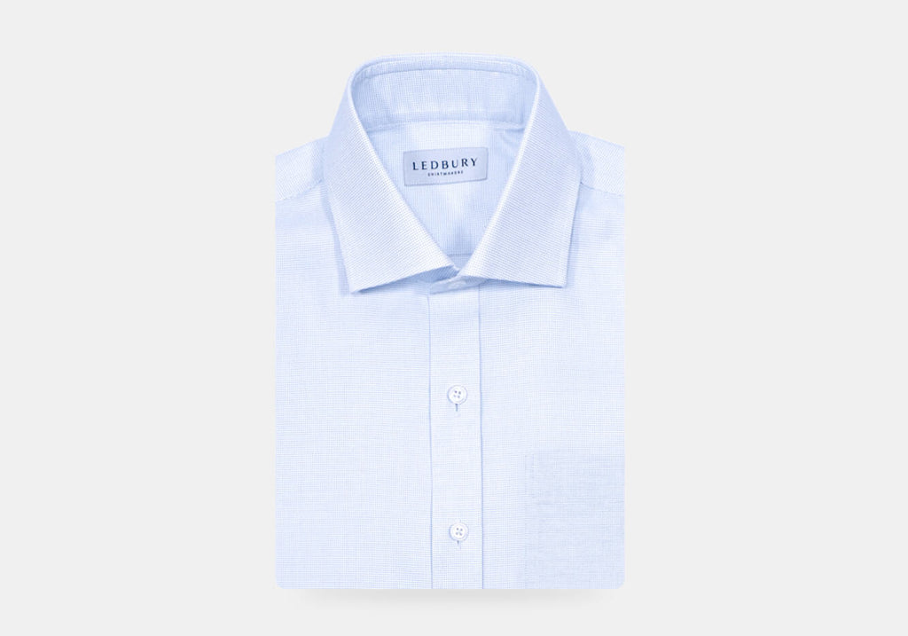 The Light Blue Pelton Royal Oxford Custom Shirt with Pocket Custom Shirt- Ledbury