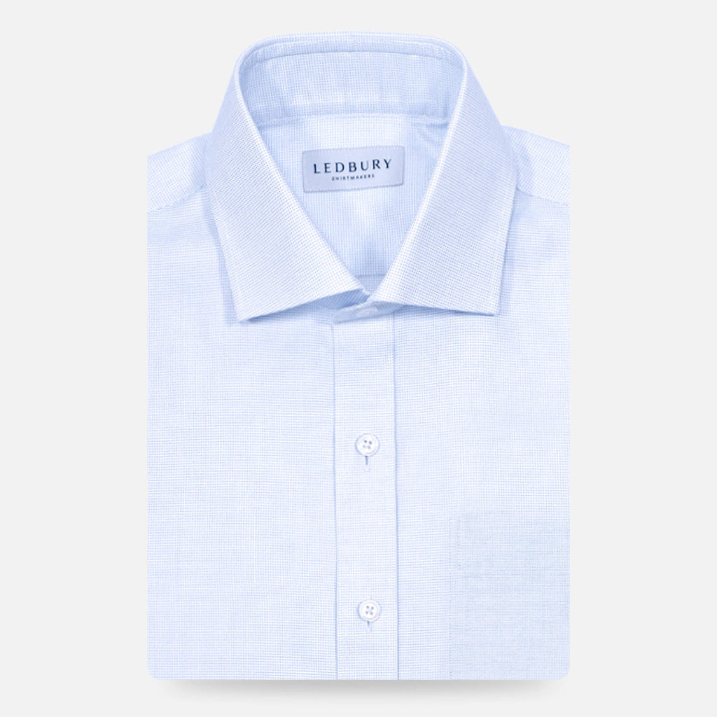 The Light Blue Pelton Royal Oxford Custom Shirt with Pocket Custom Shirt- Ledbury