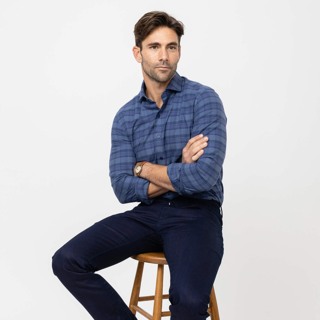 The Plum Thatcher Brushed Twill Custom Shirt Custom Casual Shirt- Ledbury