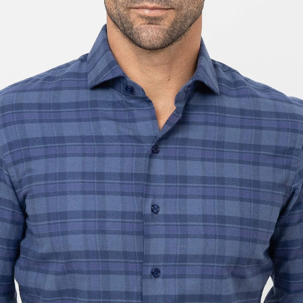 The Plum Thatcher Brushed Twill Custom Shirt Custom Casual Shirt- Ledbury