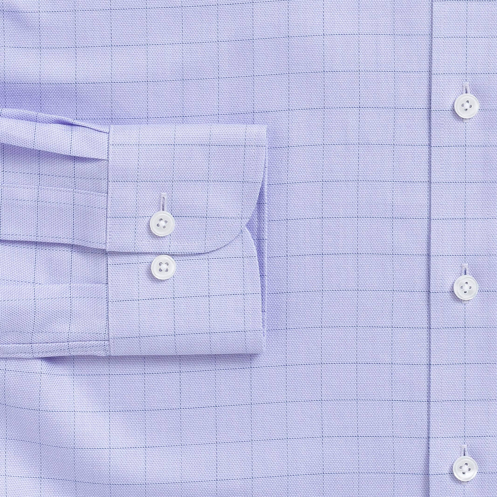 The Lavender Powell Windowpane Royal Oxford Custom Shirt Custom Dress Shirt- Ledbury