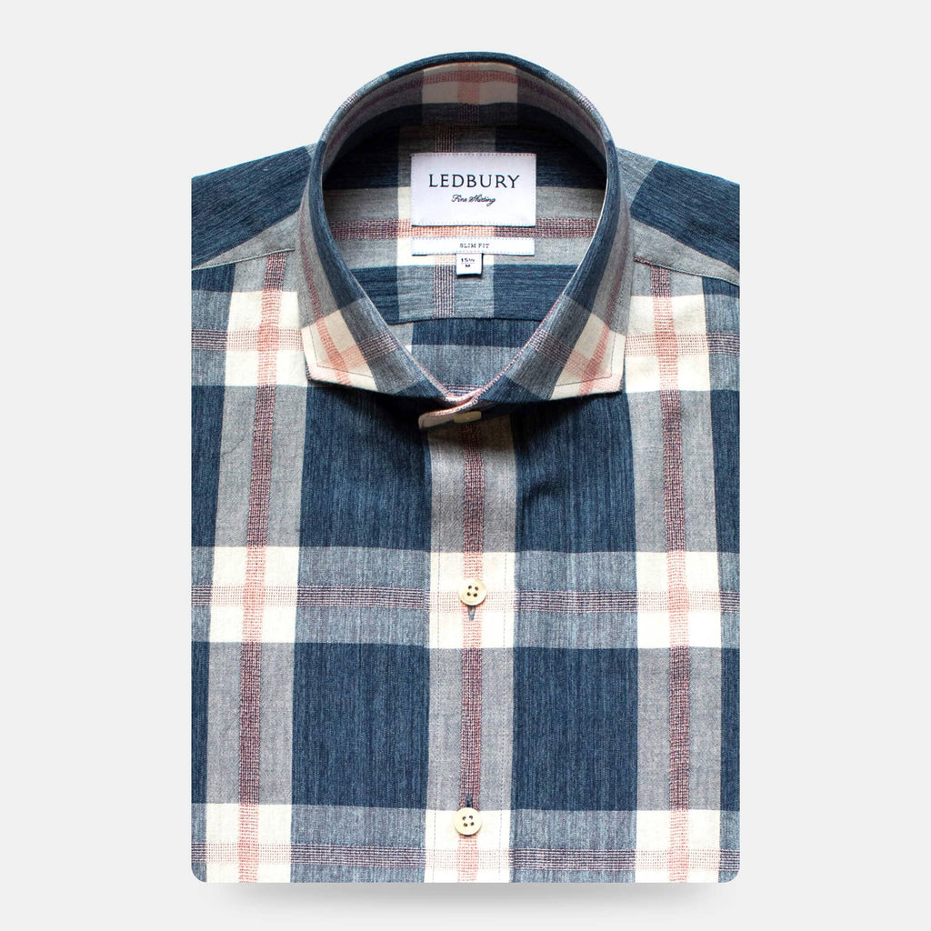 The Cadet Blue Rawls Plaid Casual Shirt Casual Shirt- Ledbury