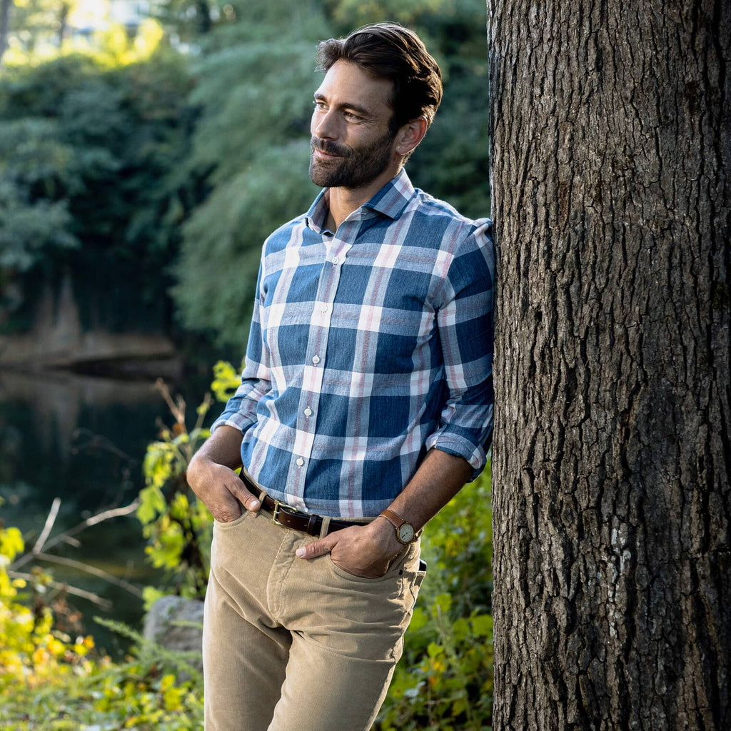 The Cadet Blue Rawls Plaid Custom Shirt Custom Casual Shirt- Ledbury