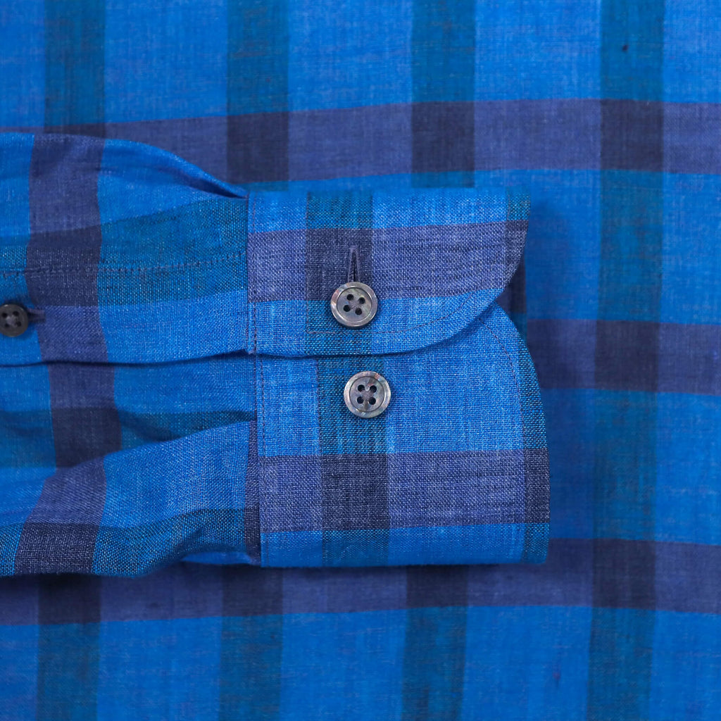 The Saphire Reardon Linen Check Custom Shirt Custom Casual Shirt- Ledbury