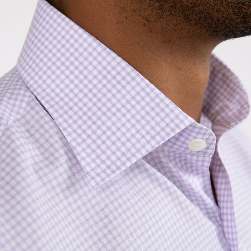 The Lavender Reed Check Dress Shirt Dress Shirt- Ledbury