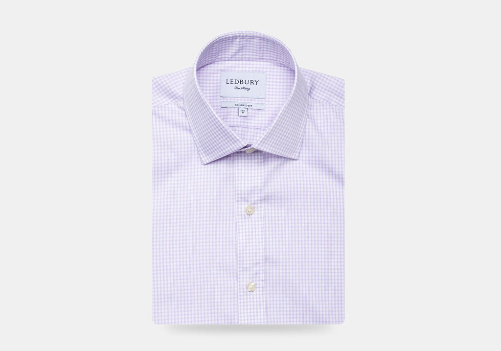 The Lavender Reed Check Dress Shirt Dress Shirt- Ledbury