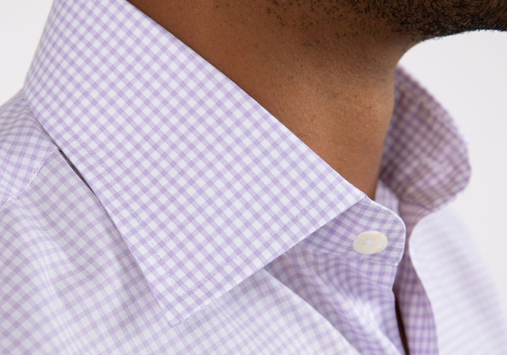The Lavender Reed Check Dress Shirt Dress Shirt- Ledbury