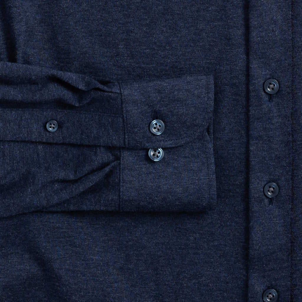 The Navy Heather Renton Brushed Jersey Custom Shirt Custom Casual Shirt- Ledbury